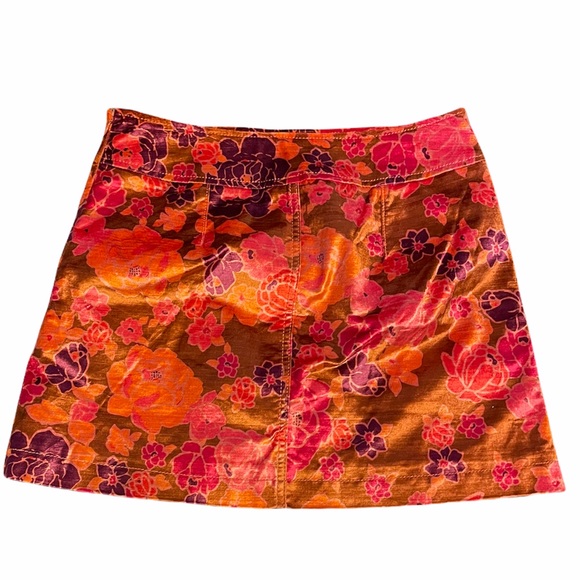 FREE PEOPLE Velvet like Floral Fall Mini Skirt - Picture 4 of 10
